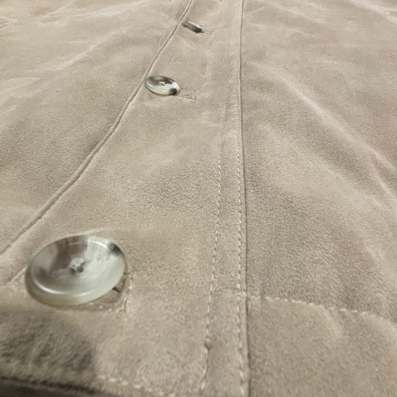 Cutter & Buck Men’s light tan faux suede Jacket Coat zip and button size large - Picture 3 of 13